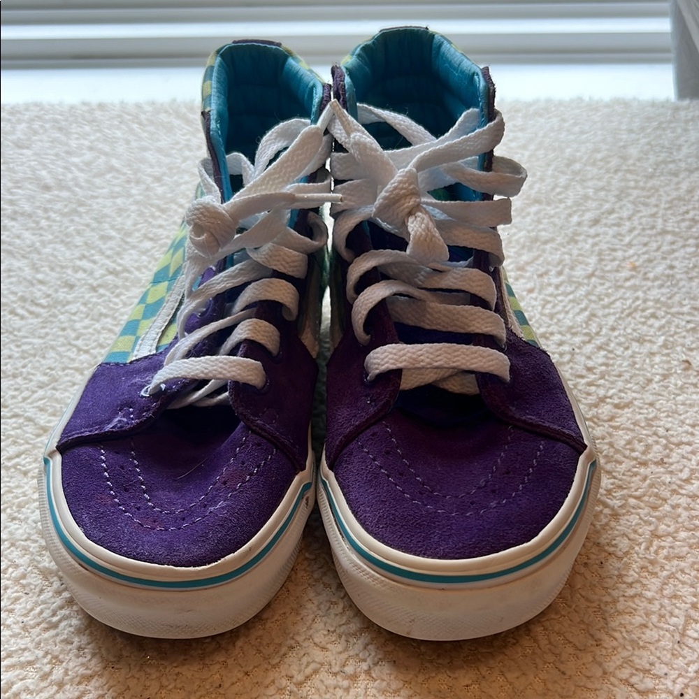 Vans Purple and Blue Sneakers with Classic Waffle Sole